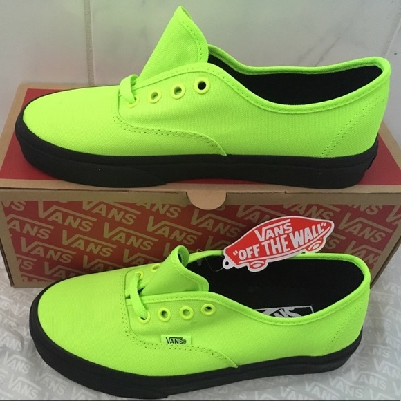 Vans Shoes - vans authentic(black outsole)neon green/black